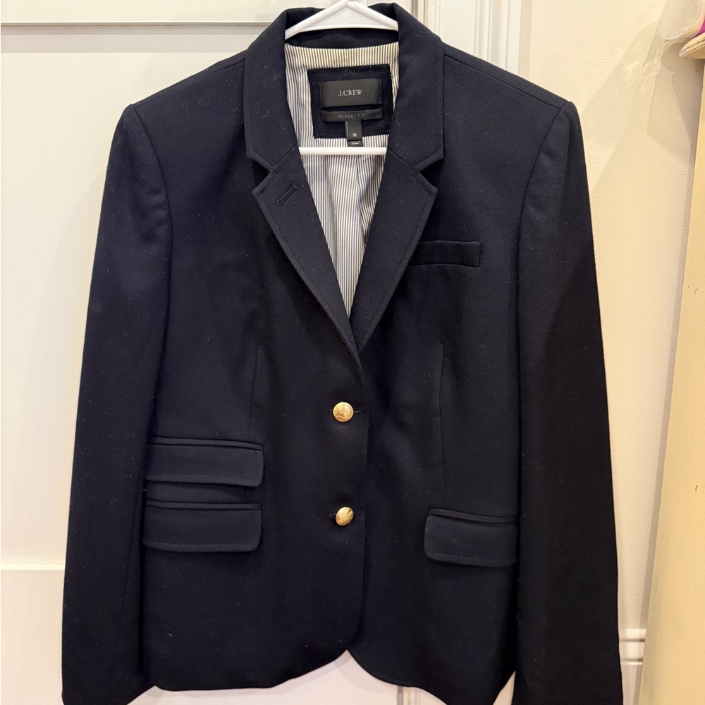 J. Crew Navy SchoolBoy Blazer with Brass Buttons